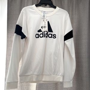 Crew neck white and black Adidas sweatshirt